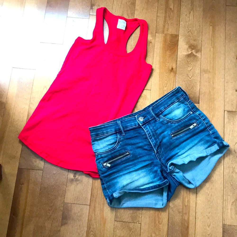 Jean shirts & racer back Zara top